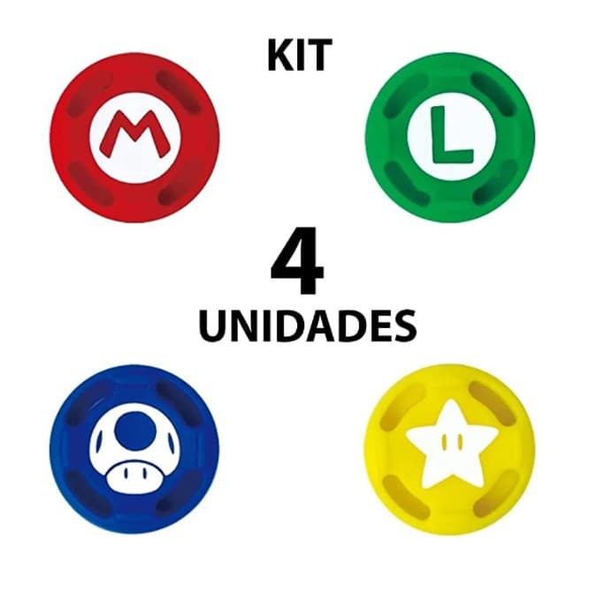 Grip Protetor Borrachinha Analogico Joycon Joy-con Nunchuk Super Mario Nintendo Switch Ps4 Ps5 wii u