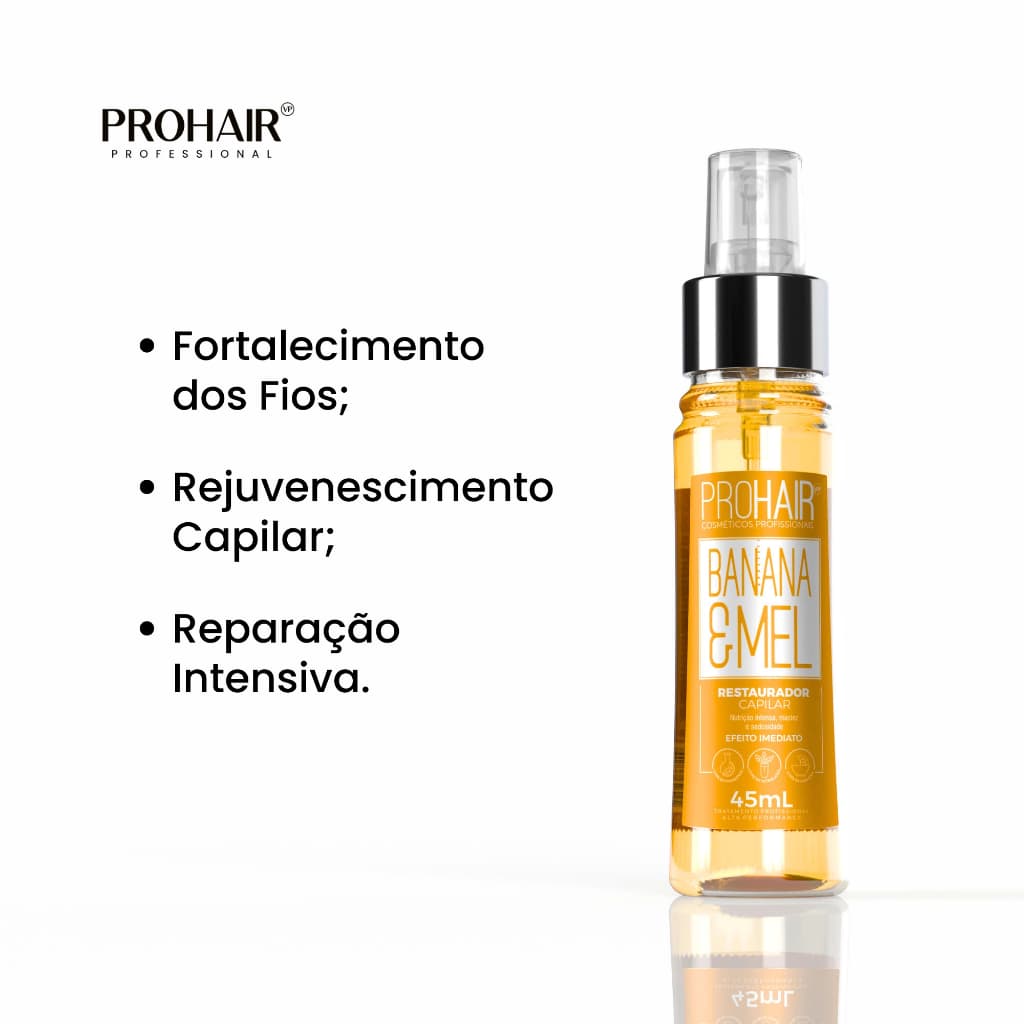 Restaurador Capilar Fortalecedor De Cabelo 45ml Prohair Banana e Mel