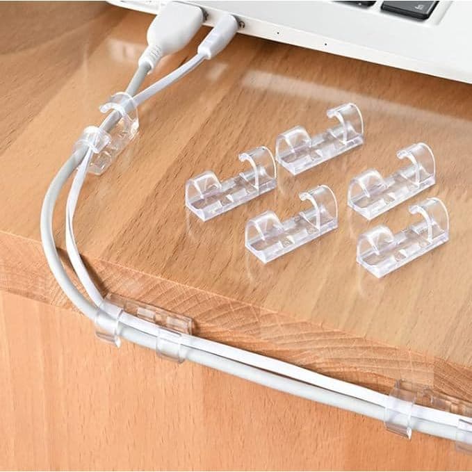 Kit 20/40/60/80/100 Organizadores de Fios e Peças Clip Fixador Cabos Autoadesivo