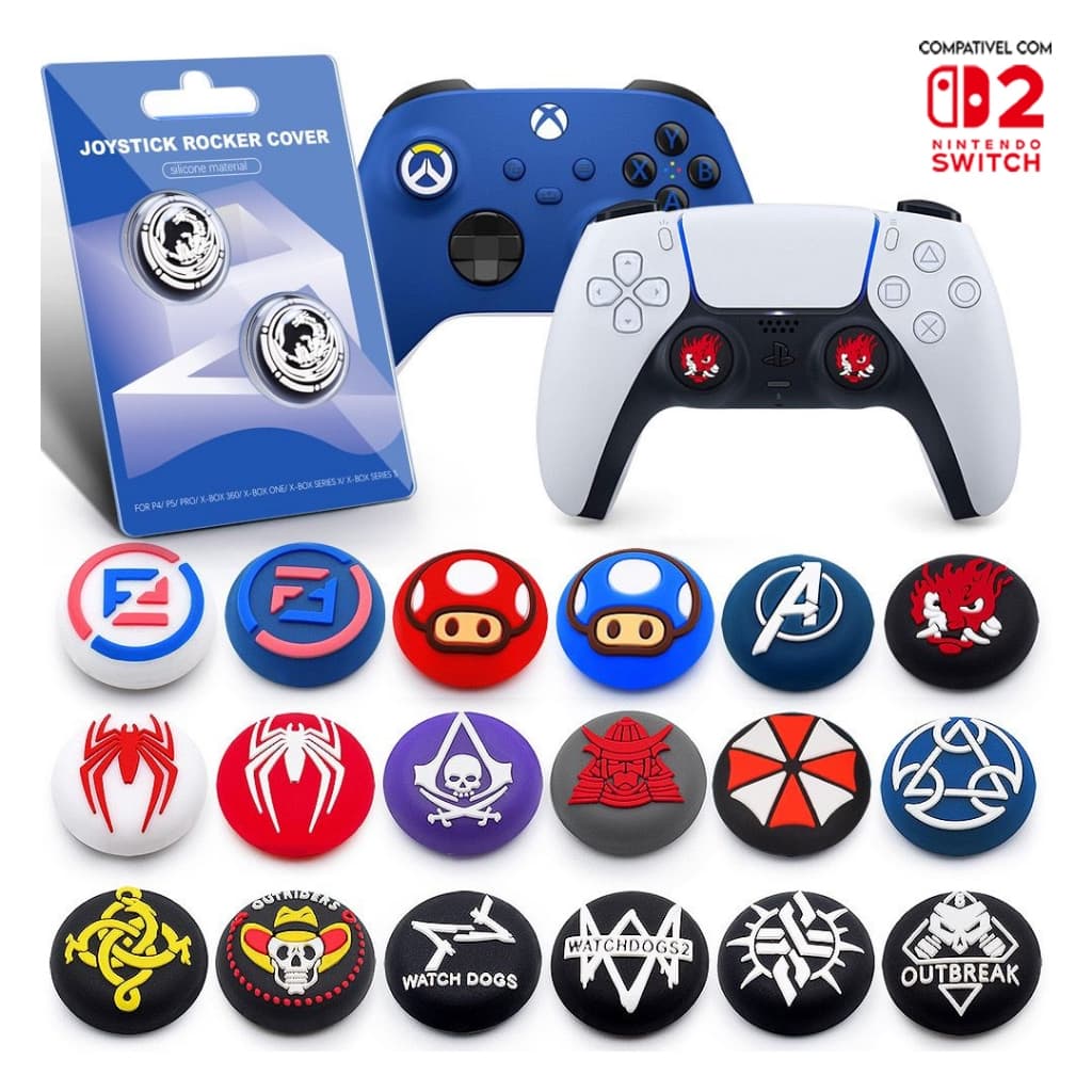 (C) Par de Grip personalizado para controle Ps3,Ps4, Ps5, Xbox One, Xbox X/S, switch 2 Ótima qualidade NOVOS MODELOS