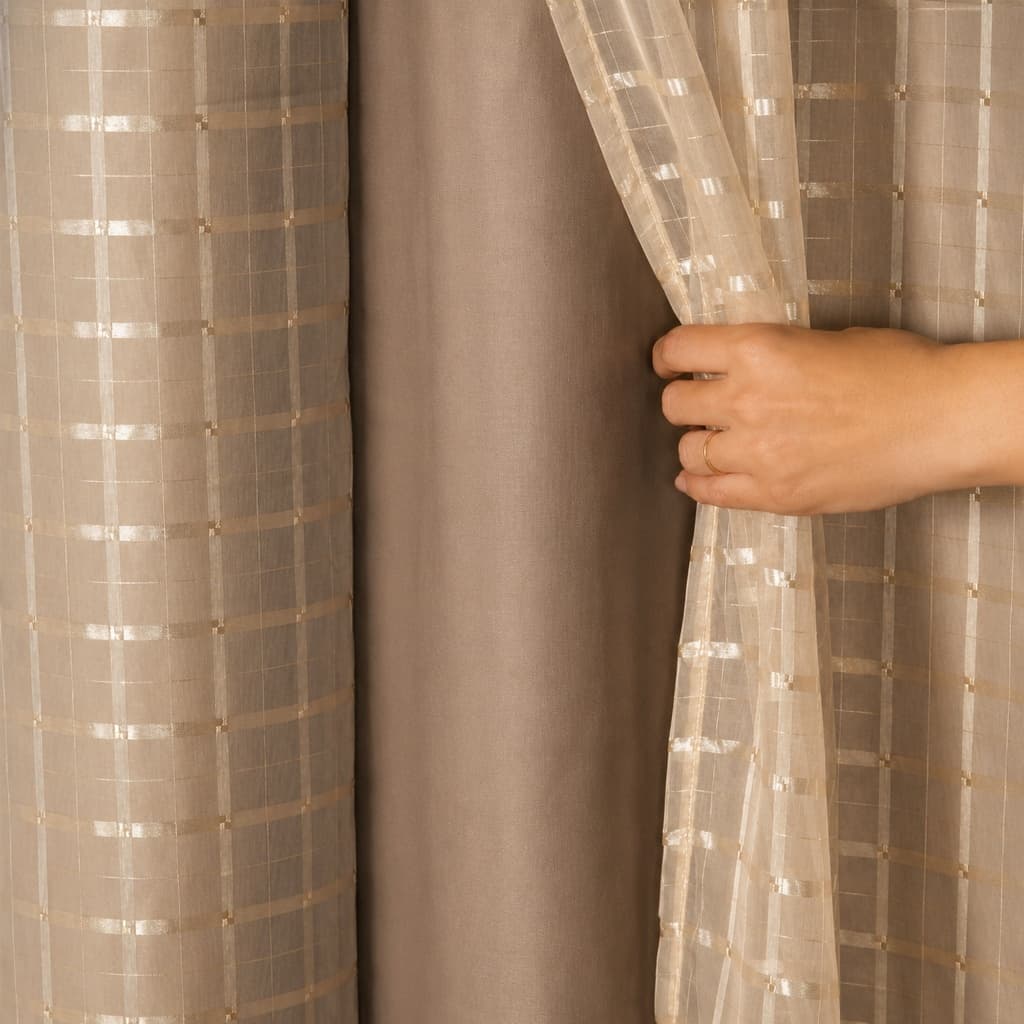 Cortina Blackout PVC Voil Xadrez 1,40 × 1,70 / 2,00 X 1,40