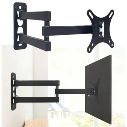 Suporte Tv Tri Articulado Lcd Led Plasma 10 A 26 e 32 A 55 Pol Para Parede VESA 75x75mm/100x100mm
