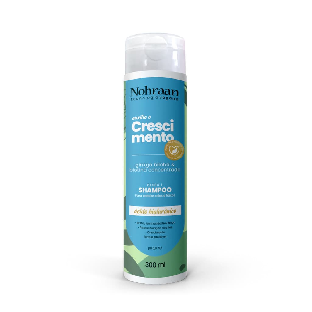 Shampoo Vegano Crescimento Capilar e Antiqueda Nohraan - 300ml