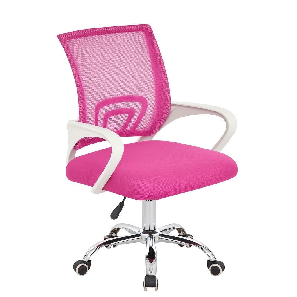 Cadeira Home Office Escritório Ergonômica Stoel Start Rosa Giratória Confortável