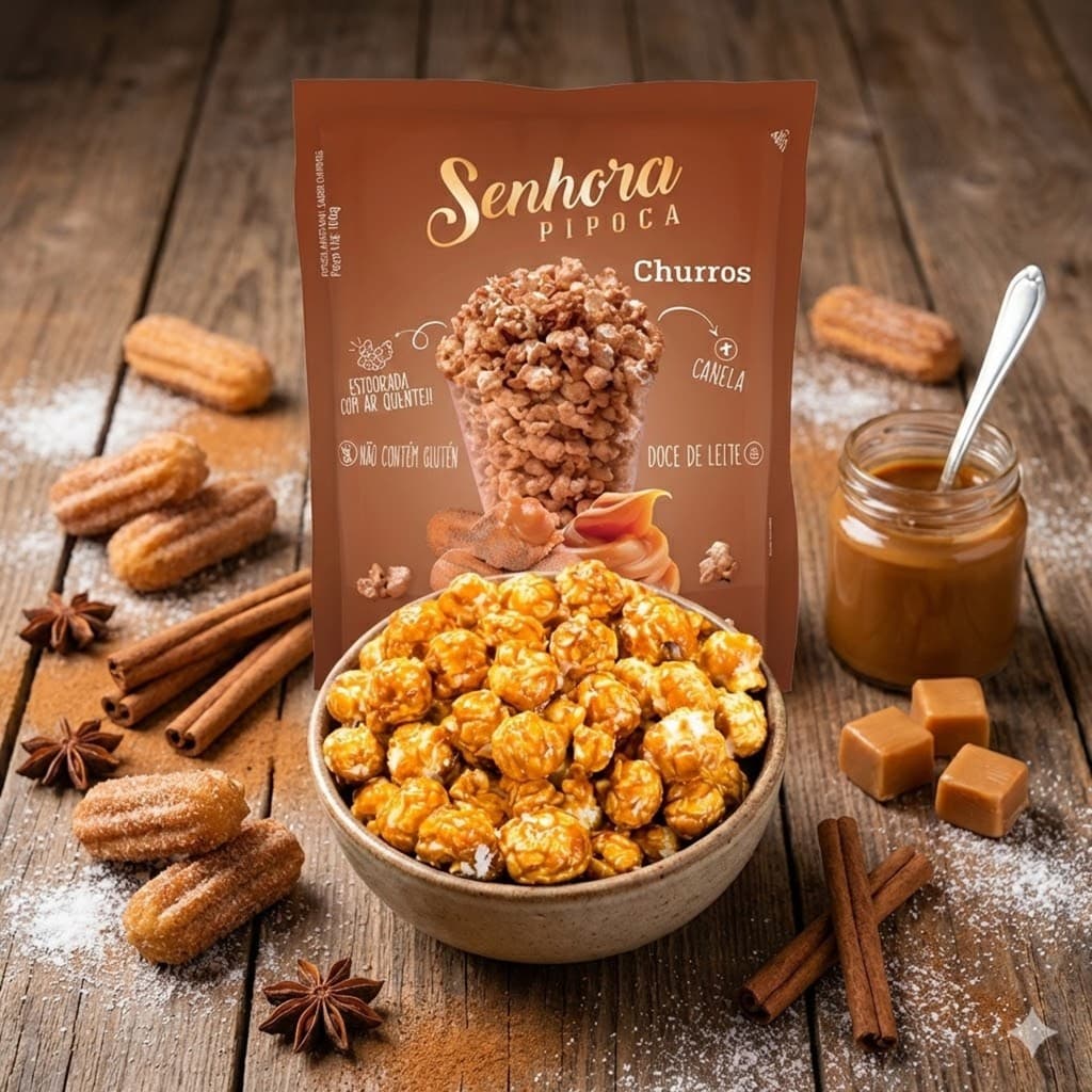 Kit c/ 3und Pipoca Gourmet Sabor Churros SENHORA 100g