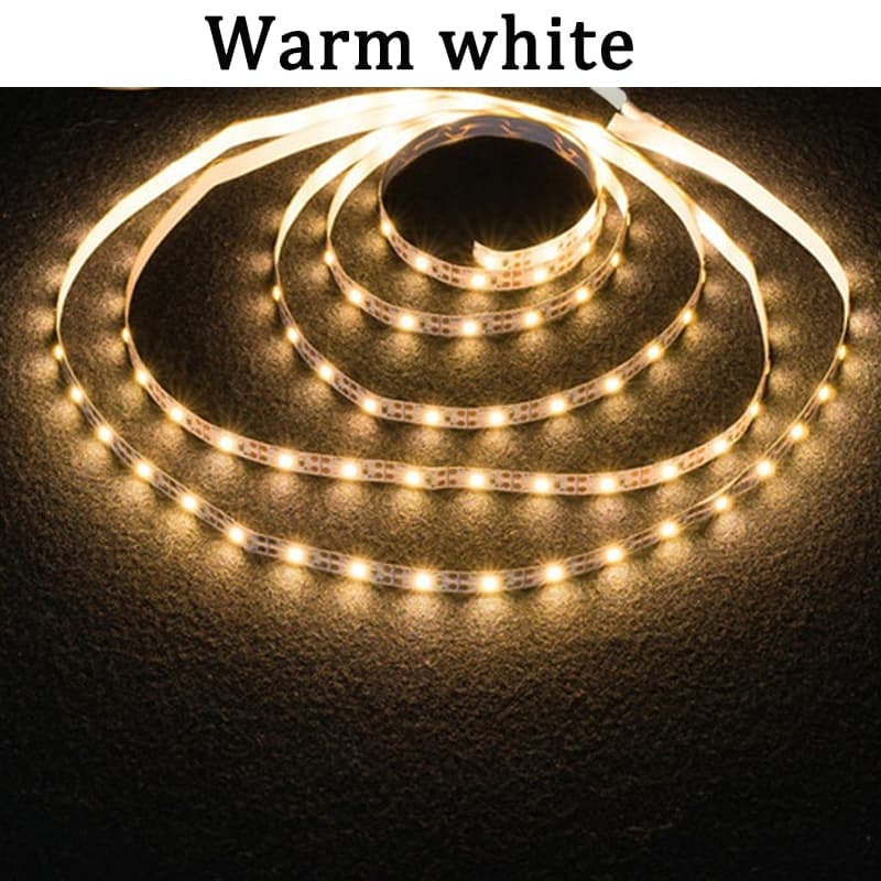 Luz De Tira LED 5v SMD2835 Iluminação De Fundo De TV Branco Quente DIY Flexível 2835 Luzes Decoração De Casa De Natal