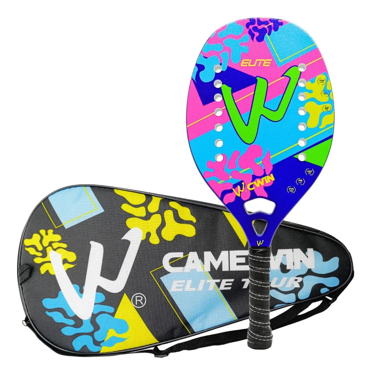 Raquete Beach Tennis Infantil Camewin MB-8007 Azul Fibra Vidro/Carbono
