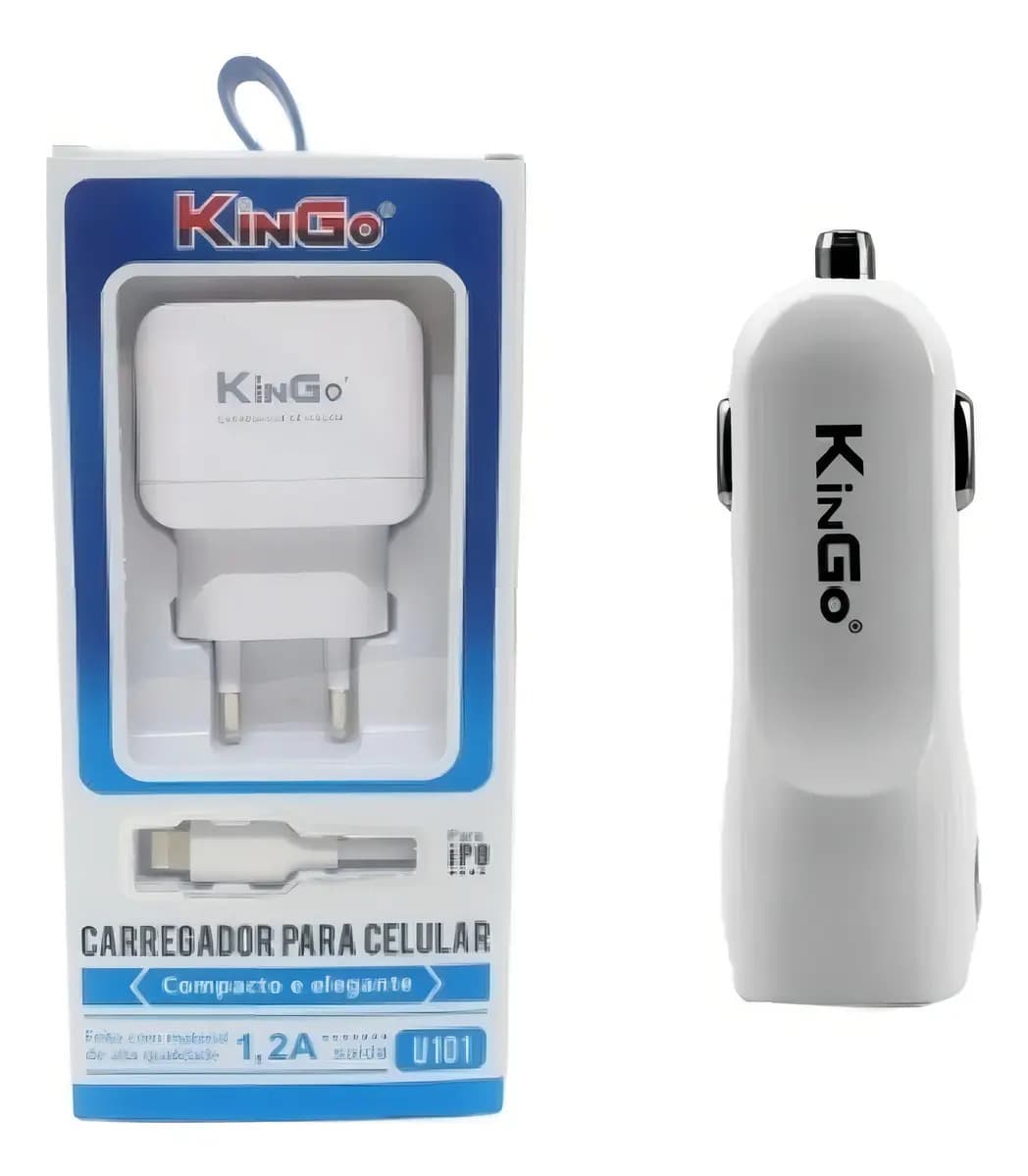 Kit Carregador De Tomada Kingo + Carregador Veicular