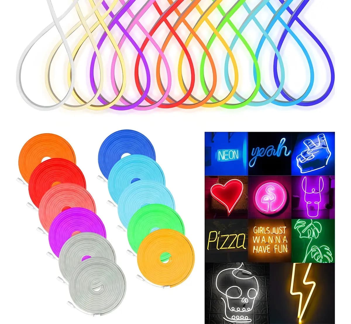 Fita Neon Led 5m Corte 2,5cm Flexivel Alto Brilho Luz Azul Gelo