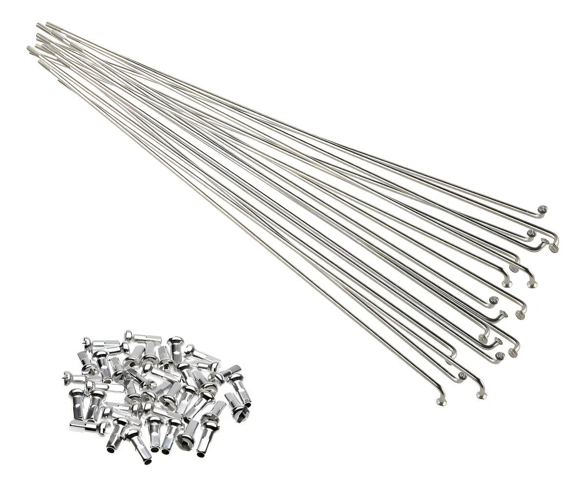 Raio Grosso Inox 255x2.5 Aro 26 Mtb Kit 36 Raios Para Bike
