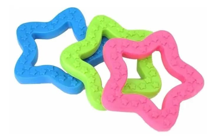 Brinquedo Pet Mordedor Borracha Dura Cães Pequeno Porte Cor Estrela