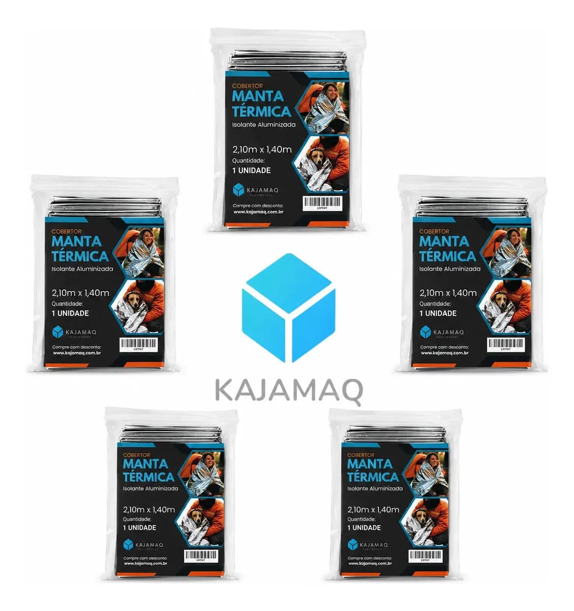 Kit 5 Cobertor Manta Térmica Aluminizado Isolante