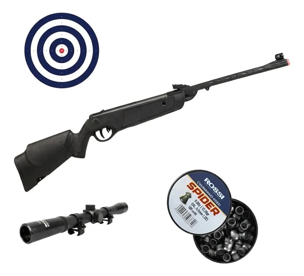 Carabina De Pressão Rossi Dione Sport Mh 5,5mm Mola COM chumbinho e alvos
