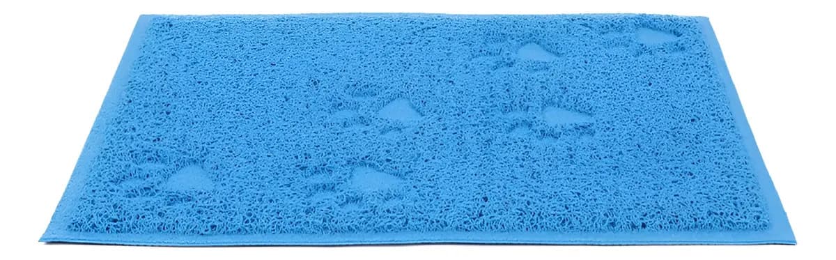 Tapete Antiderrapante Para Tigelas Comedouro Pet Cão E Gato 60cm X 40cm Cor Azul