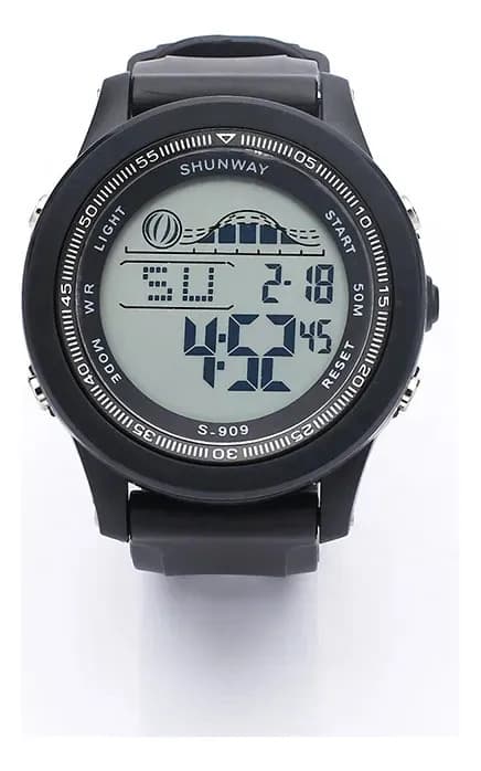 Relógio Masculino À Prova D'água Esportivo Multifuncional Bisel S909-PRETO