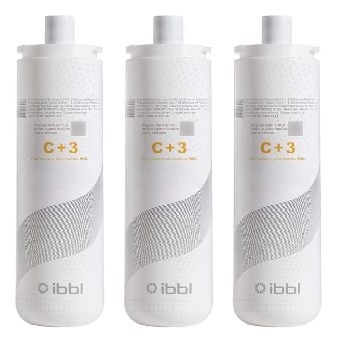 Kit 3 Refis C+3 Purificador De Água Ibbl Para 1 Ano