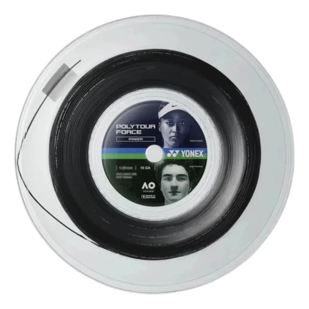Corda Yonex Poly Tour Force 16 1.25mm Preta - Rolo Com 200m 1.25 Mm Preto